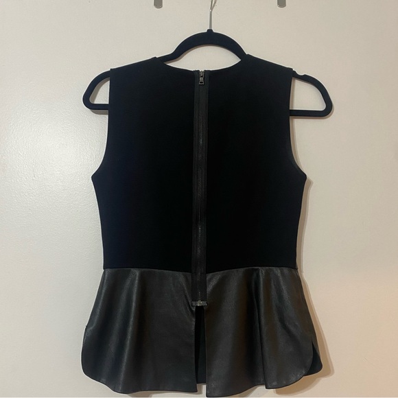 Pre-love BCBG faux leather pepplum top - Picture 2 of 3